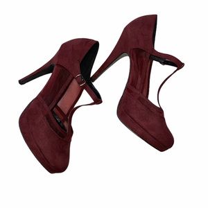 Call It Spring Cadorella T-Strap Burgundy Pump 8.5